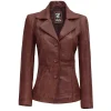 Womens Cognac Brown Leather Jacket by Jacket Field