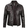 Mens Harrington Premium Brown Leather Jacket by Jacket Field