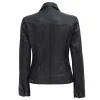 Fernando Women’s Vegan Trucker Black Leather Jacket By Jacket Field