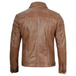 Mens Trucker Brown Leather Jacket by Jacket Field