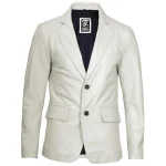 Mens Lambskin Leather Blazer Off White Jacket by Jacket Field
