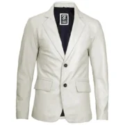 Mens Lambskin Leather Blazer Off White Jacket by Jacket Field