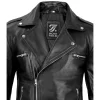 Mens Black Lambskin Leather Motorcycle Jacket by Jacket Field