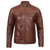 Mens Cognac Brown Leather Jacket by Jacket Field