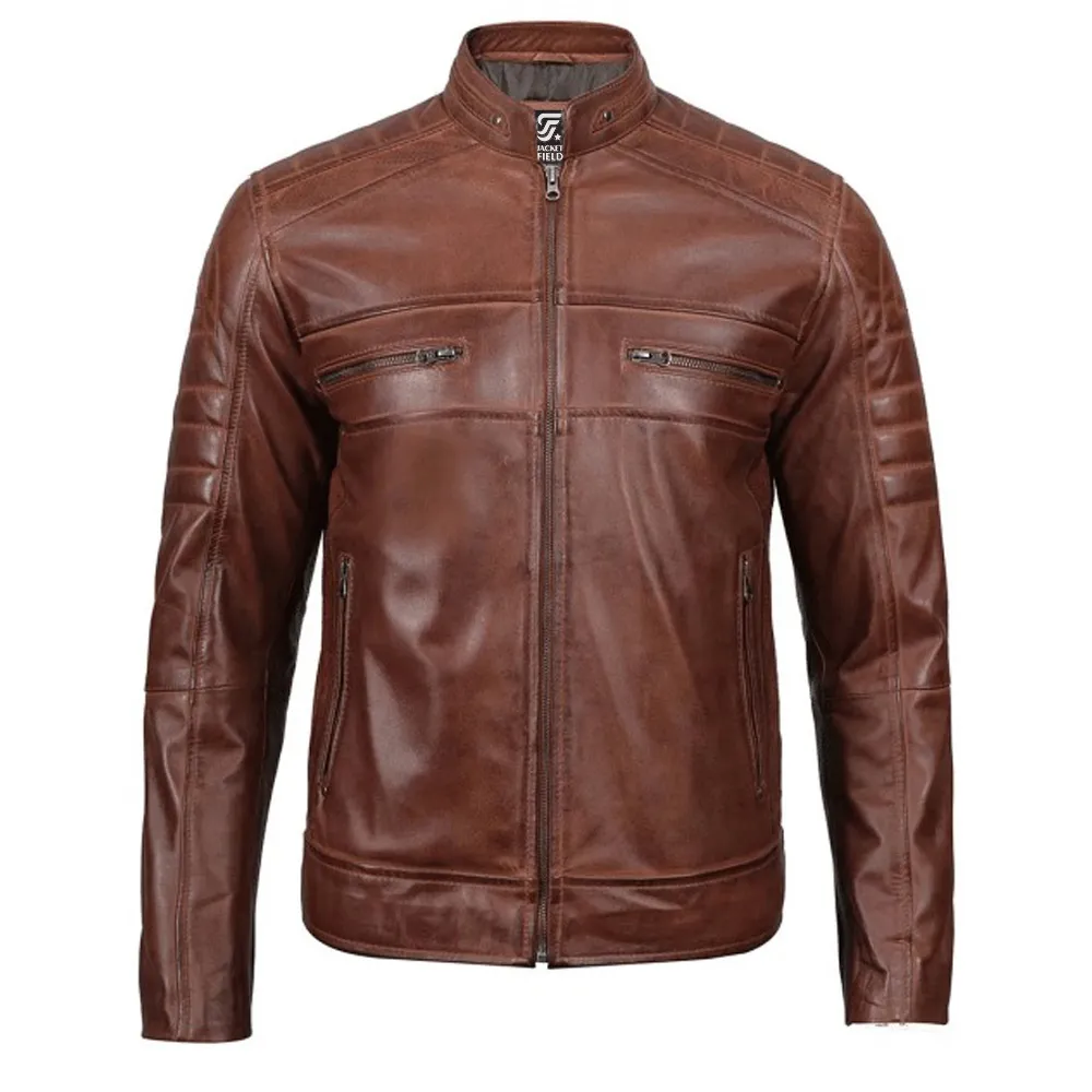 Mens Cognac Brown Leather Jacket by Jacket Field