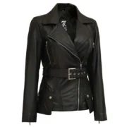 Victoria Women’s Asymmetrical Black Leather Jacket By Jacket Field