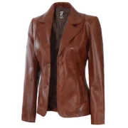 Womens Lambskin Brown Leather Jacket by Jacket Field