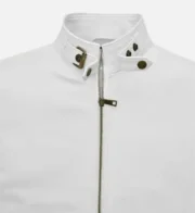 Mens Slim Fit Biker Leather White Jacket by Jacket Field