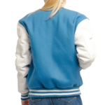 Womens Red Wool Body & Black Leather Sleeves Clothing Varsity Jacket by Jacket Field