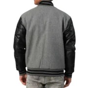 Mens Light Oxford & Black Sleeves Clothing Varsity Jacket by Jacket Field