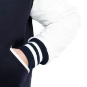 Mens Navy Blue & White Sleeves Clothing Varsity Jacket by Jacket Field - Image 5
