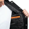 5 24 - Mens Black Body & Orange Sleeves Clothing Varsity Jacket by Jacket Field