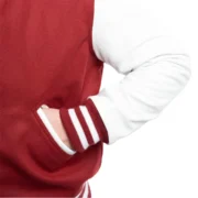 Mens Cardinal Red & White Leather Sleeves Clothing Varsity Jacket by Jacket Field