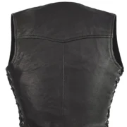 Raven Women’s Motorcycle Vest – Classic Leather Western Style by Jacket Field