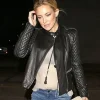 Kate Hudson Womens Black Celebrity Leather Jackets by Jacket Field