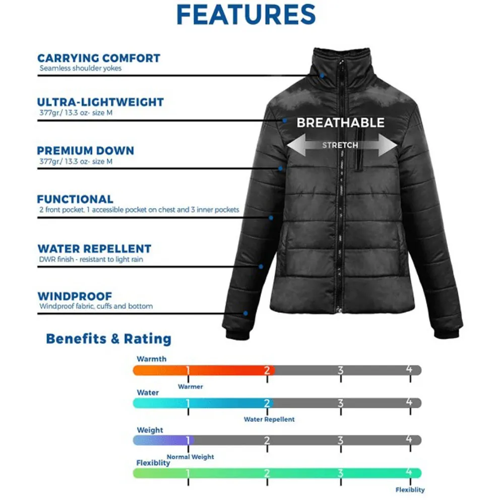Azaria Women Black High Collar Puffer Jacket by Jacket Field