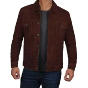 Mens Suede Brown Leather Jacket by Jacket Field