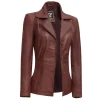Womens Cognac Brown Leather Jacket by Jacket Field