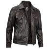 Mens Harrington Premium Brown Leather Jacket by Jacket Field