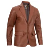 Mens Cognac Brown Leather Blazer Jacket by Jacket Field