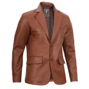 Mens Cognac Brown Leather Blazer Jacket by Jacket Field
