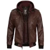 Mens Bomber Brown Leather Jacket by Jacket Field