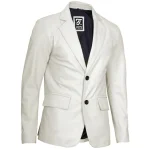 Mens Lambskin Leather Blazer Off White Jacket by Jacket Field