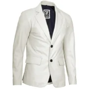 Mens Lambskin Leather Blazer Off White Jacket by Jacket Field