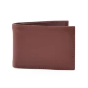 Mens Burgundy Bi-Fold Leather Wallet by Jacket Field