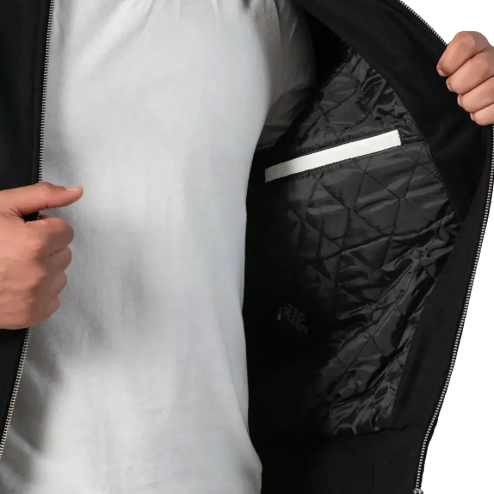 Mens Black & White Clothing Varsity Jacket by Jacket Field