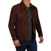 Mens Suede Brown Leather Jacket by Jacket Field