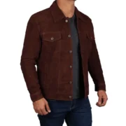 Mens Suede Brown Leather Jacket by Jacket Field