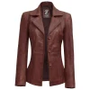 Womens Cognac Brown Leather Jacket by Jacket Field