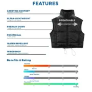 Vienna Womens Black Gilet Puffer Vest by Jacket Field