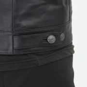 Mens Classic Black Leather Trucker Jacket by Jacket Field