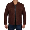 Mens Suede Brown Leather Jacket by Jacket Field