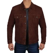 Mens Suede Brown Leather Jacket by Jacket Field