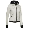 Off White Leather Bomber Jacket Women with Hood by Jacket Field