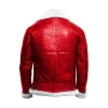 Womens Christmas Shearling Red Leather Jacket by Jacket Field