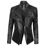 Monica Black lambskin Leather Womens Jacket Motorcycle by Jacket Field