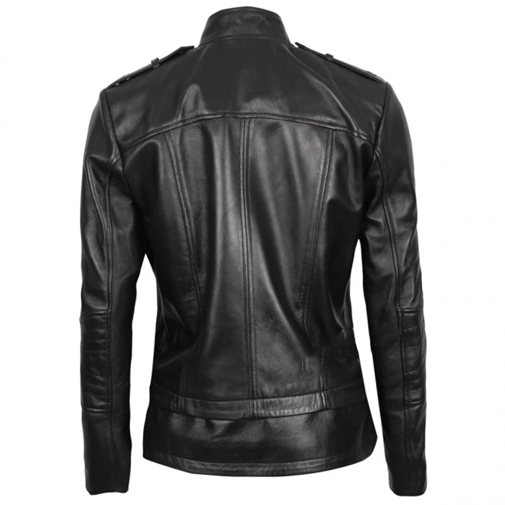 Monica Black lambskin Leather Womens Jacket Motorcycle by Jacket Field