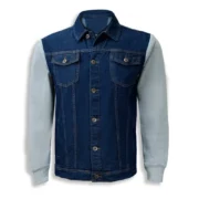 Mens Blue Cotton Denim Jacket by Jacket Field