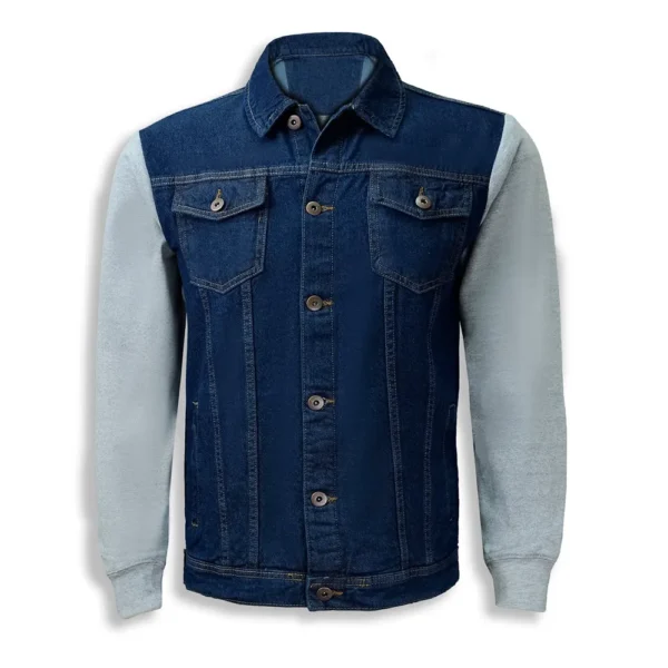 Mens Blue Cotton Denim Jacket by Jacket Field
