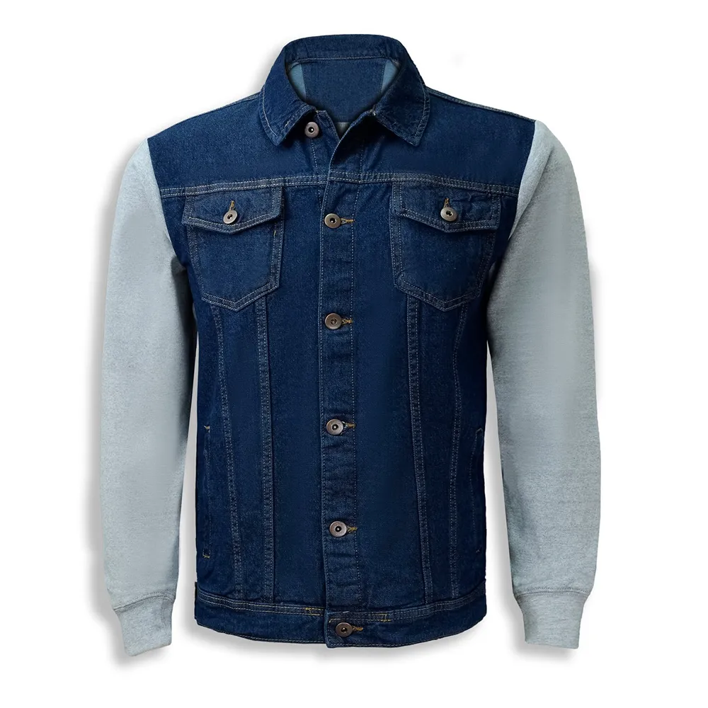 Mens Blue Cotton Denim Jacket by Jacket Field