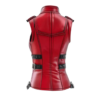 Womens Red Sheepskin Leather Vest by Jacket Field