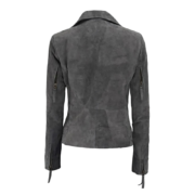 Womens Grey Leather Suede Jacket by Jacket Field