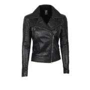 Black Lambskin Leather Womens Jacket Motorcycle by Jacket Field