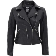 Bari Black Premium Leather Womens Jacket Motorcycle by Jacket Field