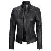 bergamo black leather jacket 90.jpg.png - Bergamo Black Leather Womens Jacket Motorcycle by Jacket Field