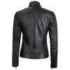 Bergmao Black Leather Womens Jacket Motorcycle by Jacket Field